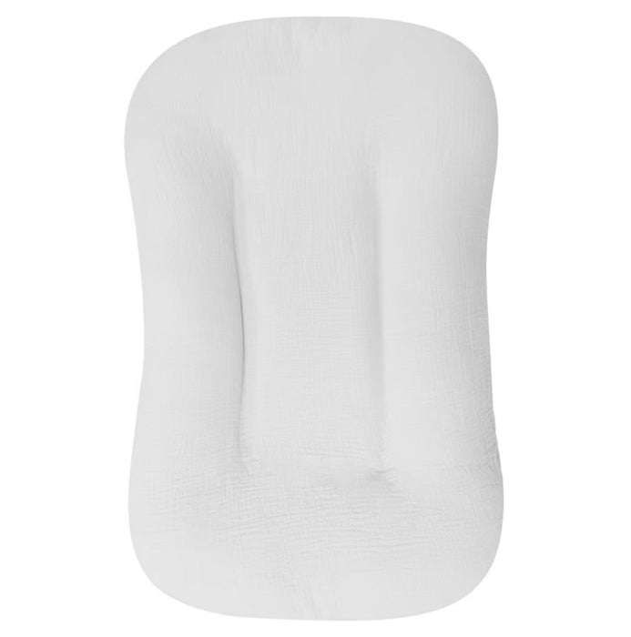 Babynest  – Wasbaar baby nestje – Hydrofiel nestje - Beige met extra lichtgrijze hoes – 78 x 50 cm