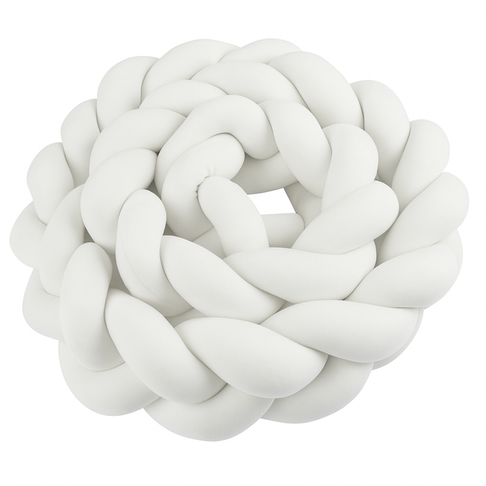 Gevlochten baby bedbumper - Bedomrander wit - Box omrander 3 meter