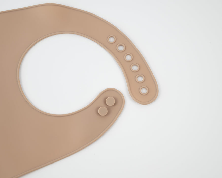 Siliconen slabbetje met opvangbakje - Beige - 23 CM