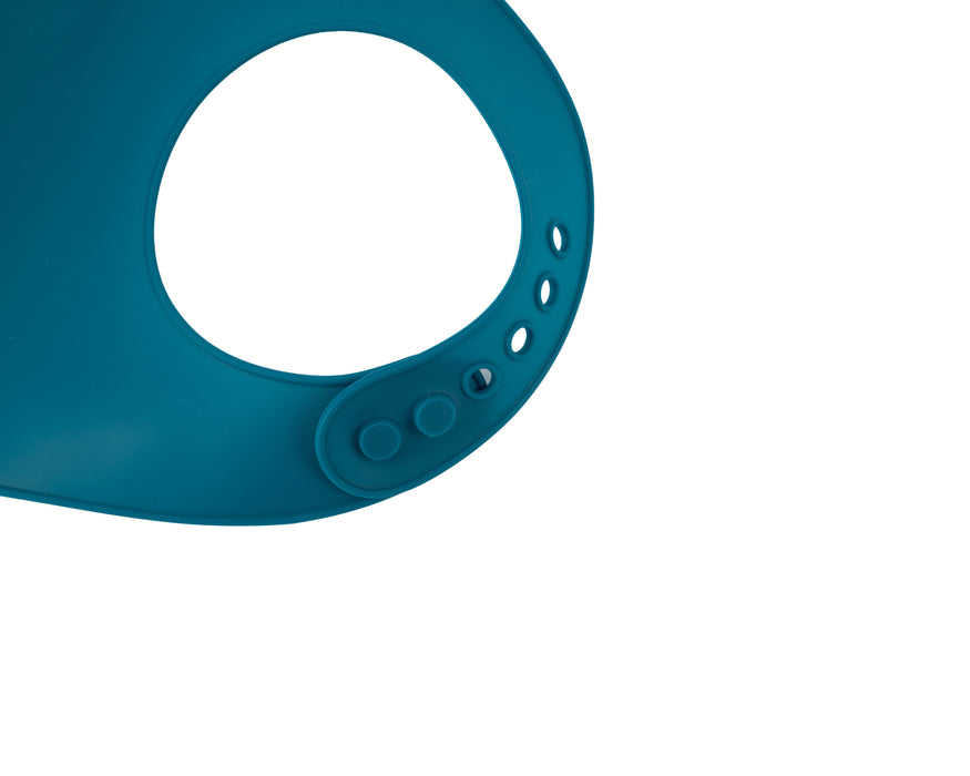 Siliconen slabbetje met opvangbakje - Blauw - 23 CM