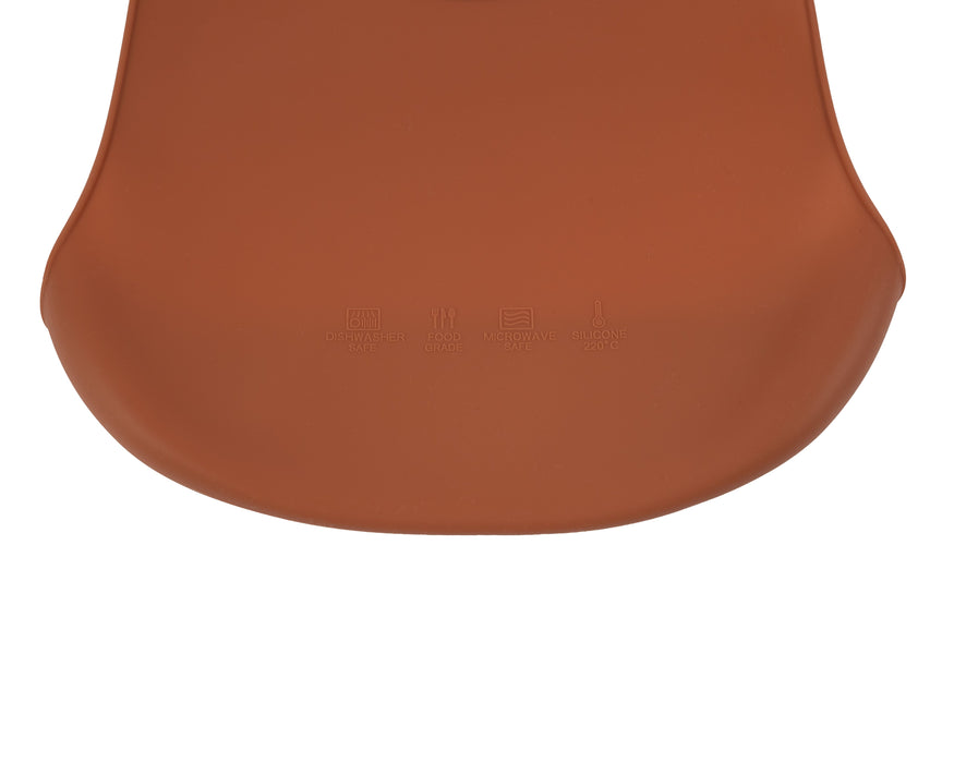 Siliconen slabbetje met opvangbakje - Oranje - 23 CM