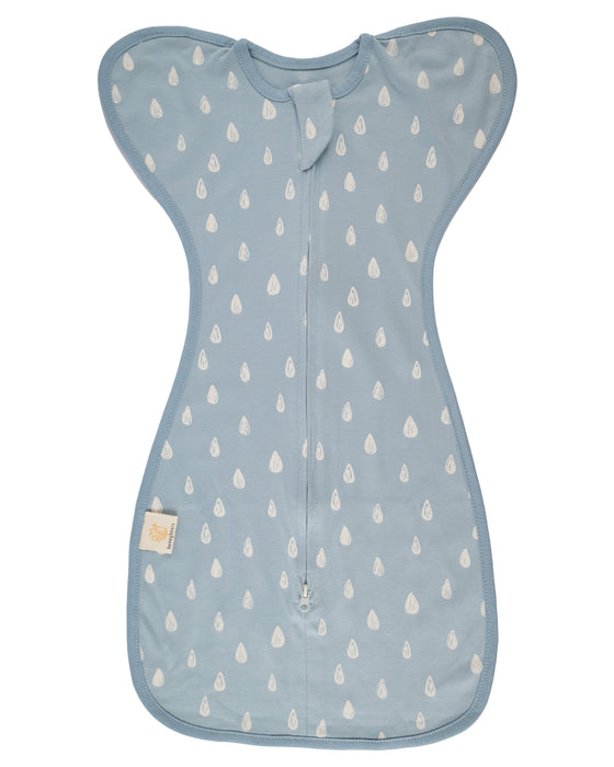 Honeybears Inbakerslaapzak – Slaapzak baby – Inbakerdoek baby – Blauw met wit - 0 tot 3 maanden - 60 cm