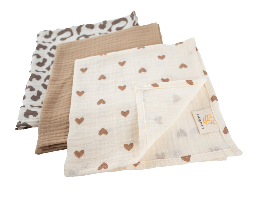 Honeybears hydrofiele doek - Set van 3 stuks - 60 X 60 CM