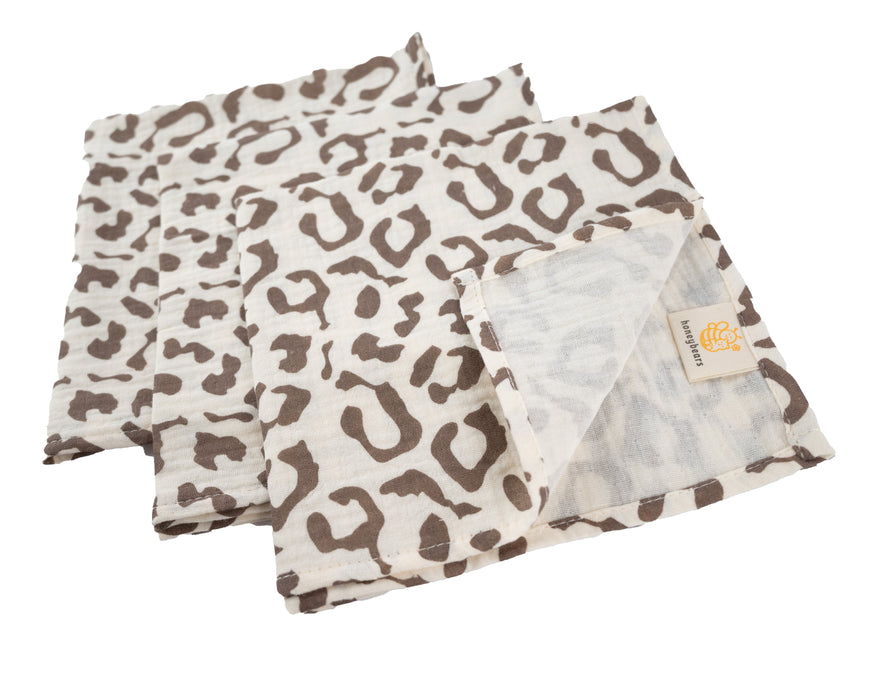 Honeybears hydrofiele doek - Panterprint - Set van 3 stuks - 60 X 60 CM