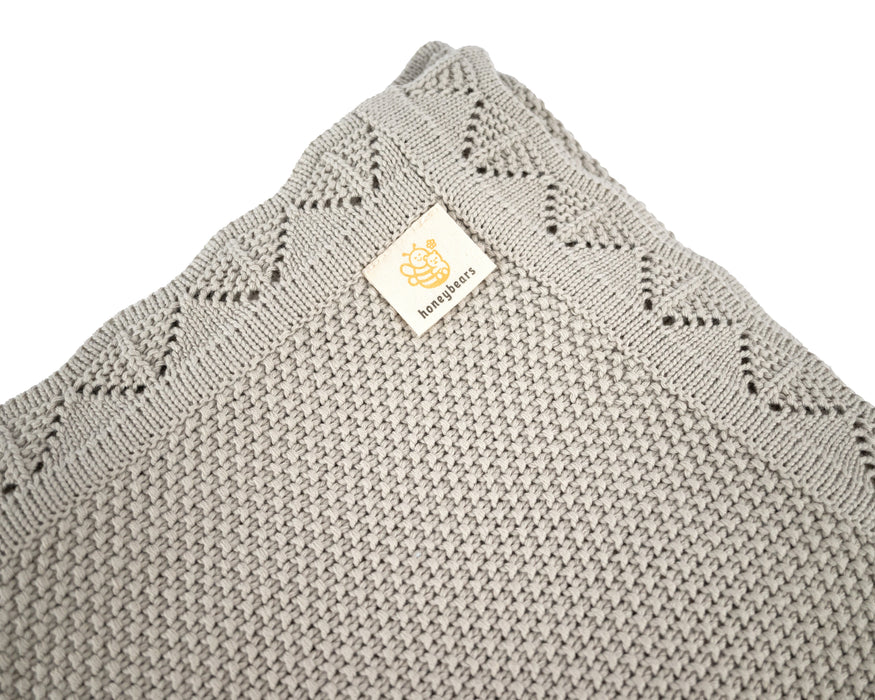 Wiegdekentje – 100% organisch katoen - Jongens/Meisjes - Grijs