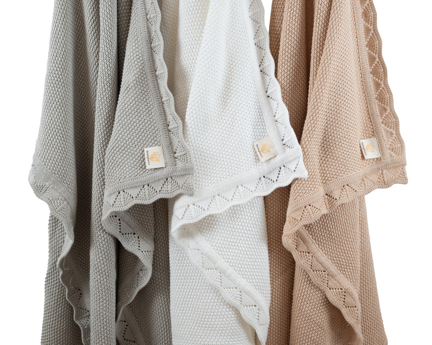 Wiegdekentje – 100% organisch katoen - Jongens/Meisjes - Grijs