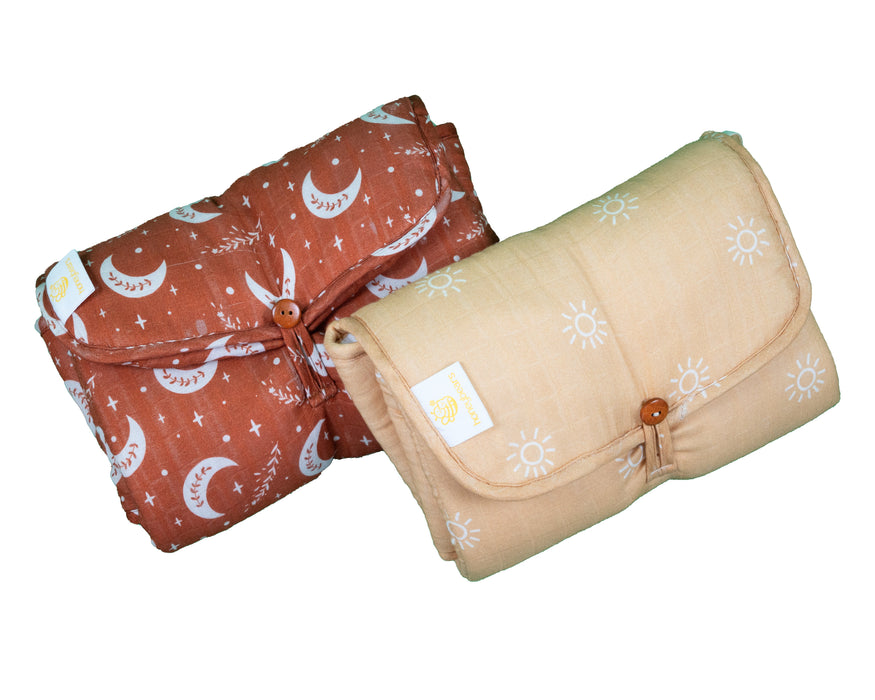 Verschoonmat voor onderweg – Verschoonmatje - Wasbaar – Bruin – 70 x 50 cm