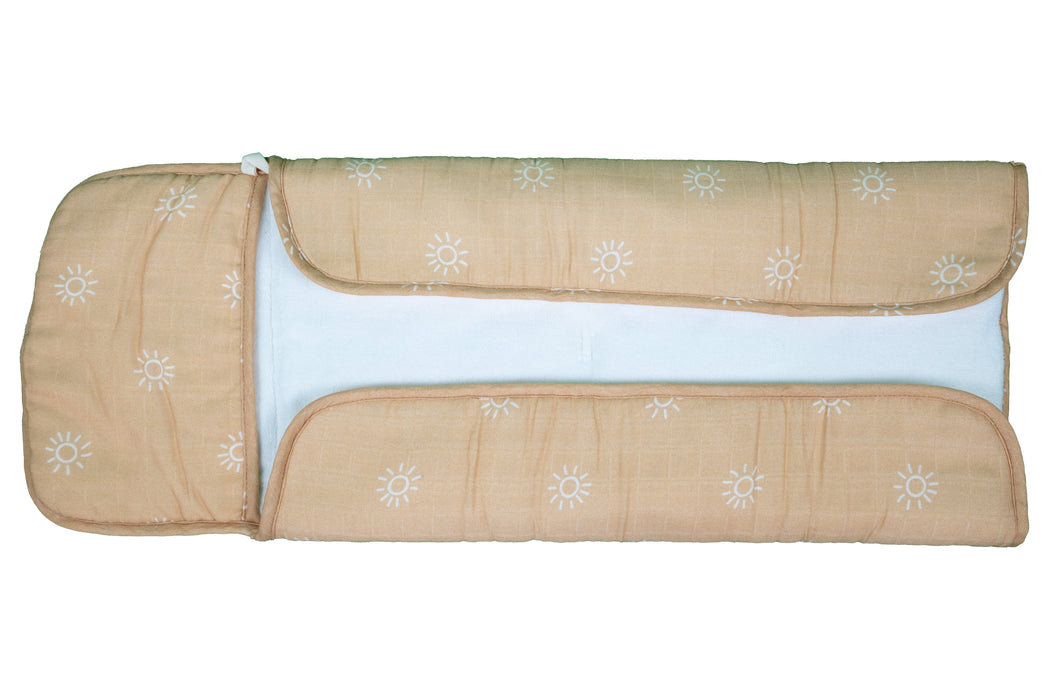 Verschoonmat voor onderweg – Verschoonmatje - Wasbaar – Okergeel – 70 x 50 cm