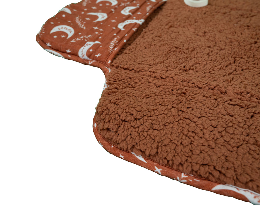 Verschoonmat voor onderweg – Verschoonmatje - Wasbaar – Bruin – 70 x 50 cm