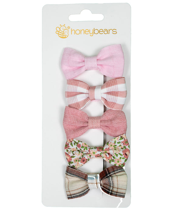 Haaraccessoires baby set van 5  – Haar strikjes rose kinderen – Baby strikjes