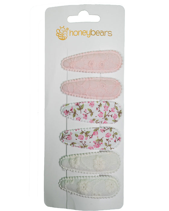 Haarspeldjes kinderen set van 6 - Rose, wit