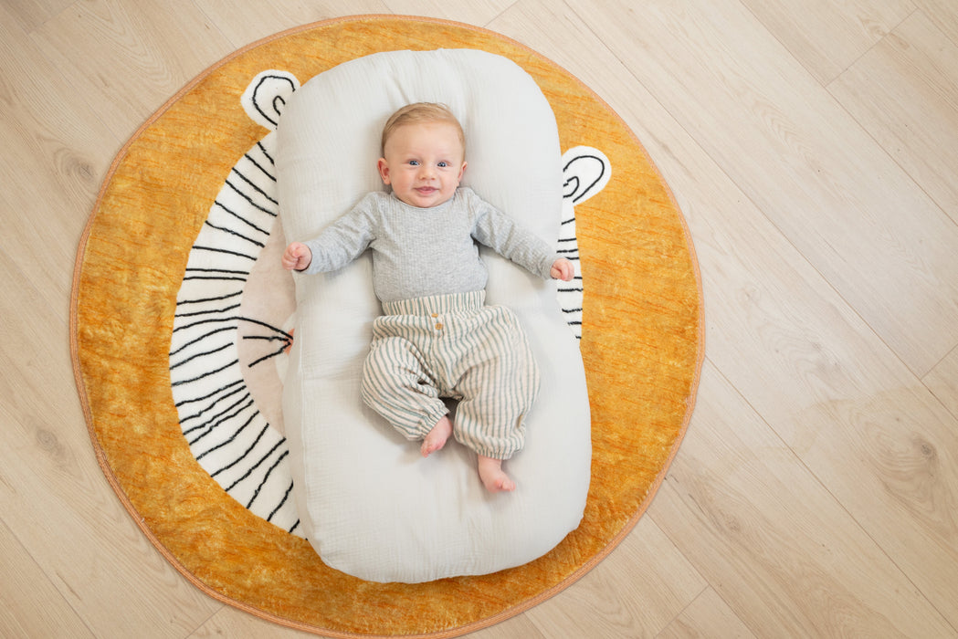 Vloerkleed kinderen – Rond vloerkleed leeuw – Kinderkamer vloer kleed  – Babykamer – 100x100cm