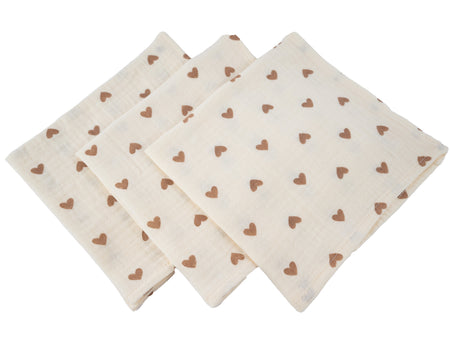 Hydrofiele doekjes set van 3 hartjes