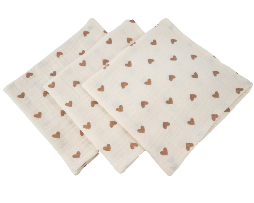 Hydrofiele doekjes set van 3 hartjes
