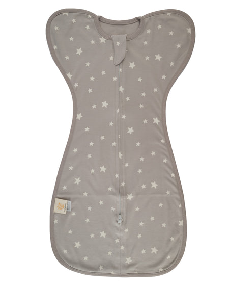 Grijze inbakerslaapzak met sterretjes voor babies van 3 tot 6 maanden
