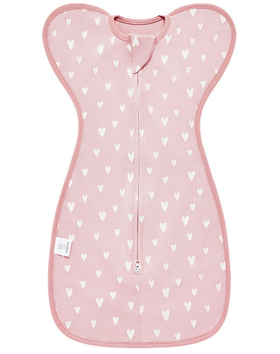 Honeybears Inbakerslaapzak – Slaapzak baby – Inbakerdoek baby – Rose hartjes - 3 tot 6 maanden - 68 cm