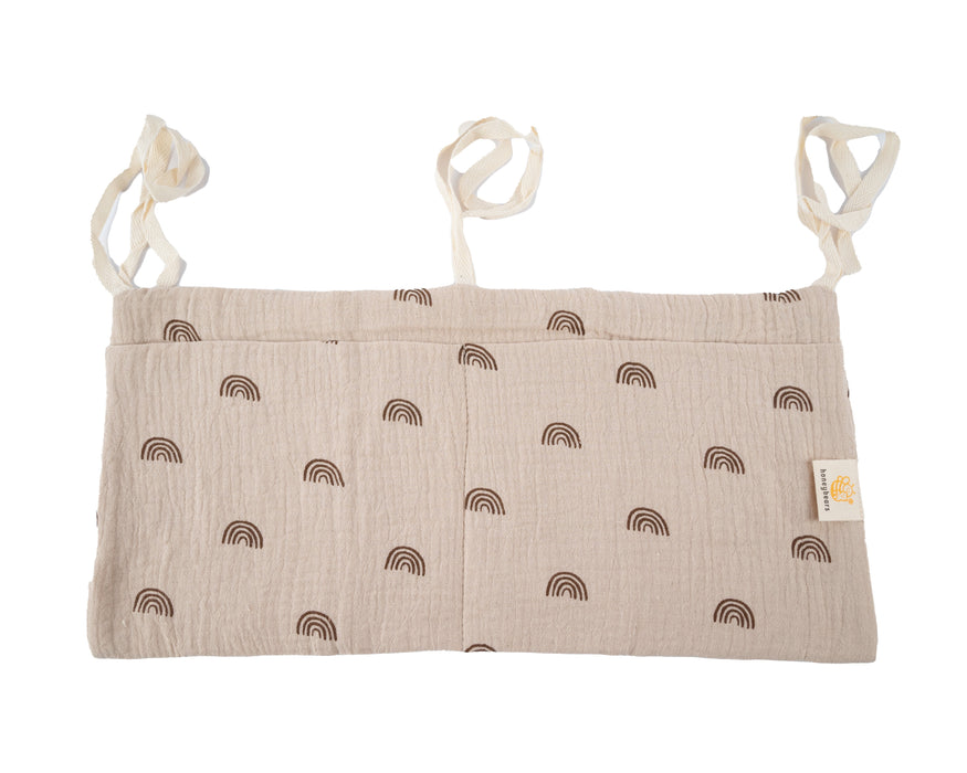 Honeybears box organizer baby - Box opbergzak – Box hangzak - Box opbergtas - Speelgoedzak - Opberg zak 100% organisch katoen - Regenbogen – 39 X 20 CM