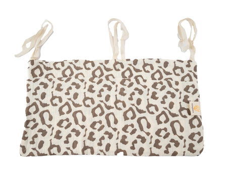 Honeybears box organizer baby - Box opbergzak – Box hangzak - Box opbergtas - Speelgoedzak - Opberg zak 100% organisch katoen - Panterprint – 39 X 20 CM