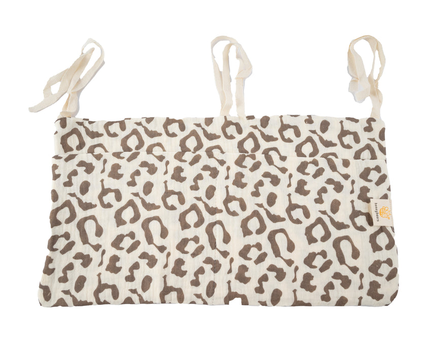Honeybears box organizer baby - Box opbergzak – Box hangzak - Box opbergtas - Speelgoedzak - Opberg zak 100% organisch katoen - Panterprint – 39 X 20 CM
