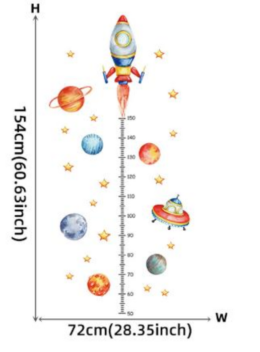 Behangsticker raket – behang sticker kinderkamer – Wandsticker – Baby en kinderkamer – 154 x 72 cm