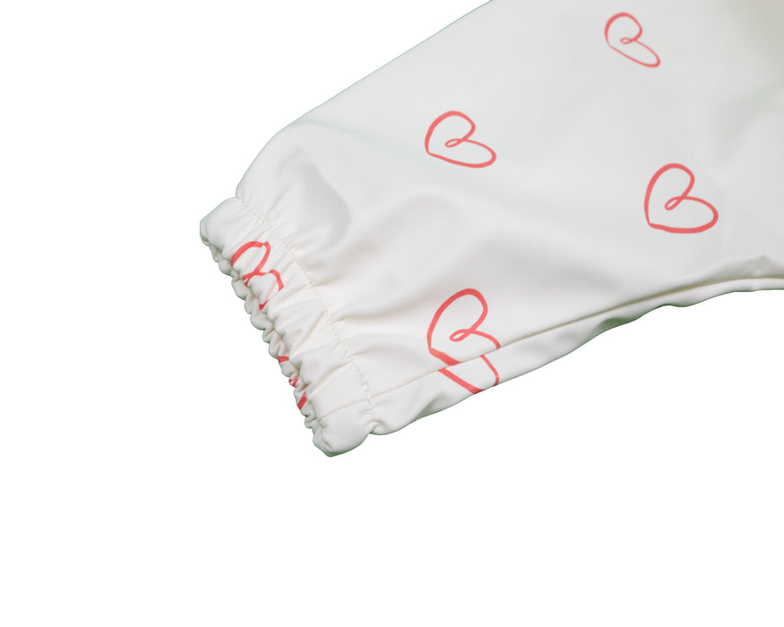 Slab met mouwen – Waterproof slabbetje met mouw – Hartjes