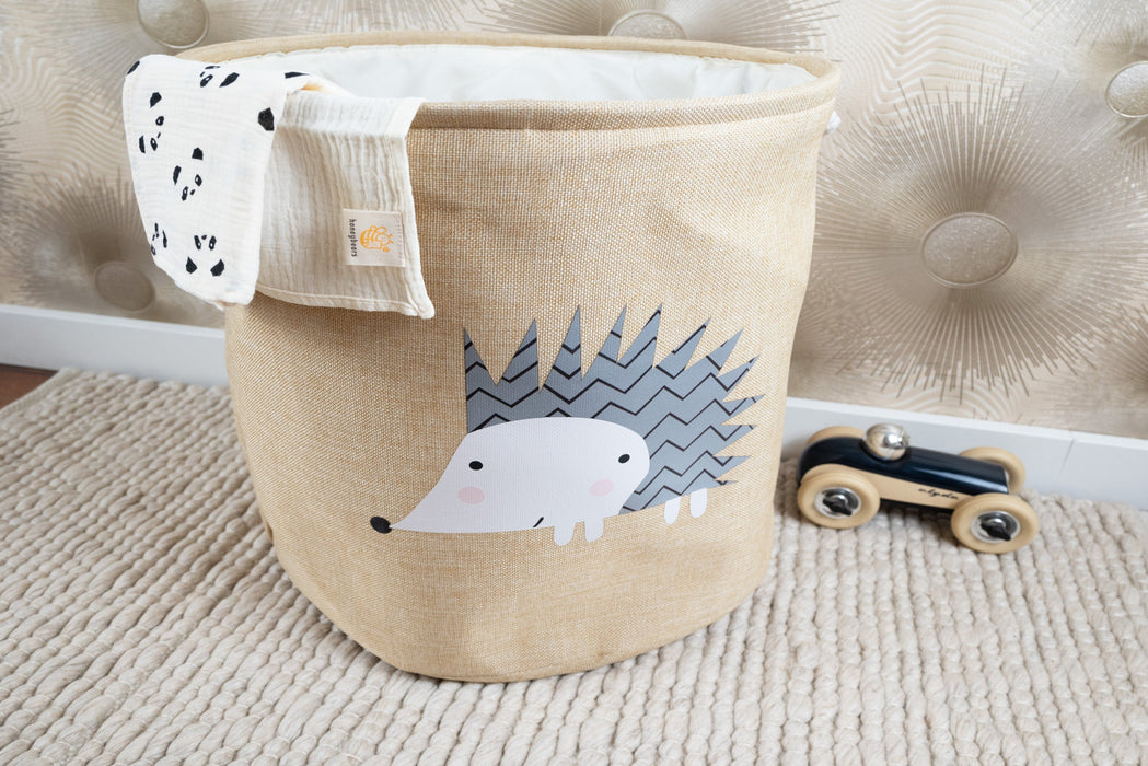 Speelgoedmand beige egel voor kinderen