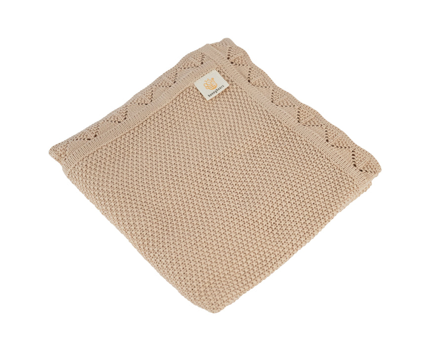 Bruin wiegdieken 80 x 100 cm, organisch katoen