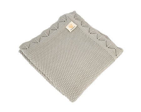 Grijs wiegdieken 80 x 100 cm, organisch katoen
