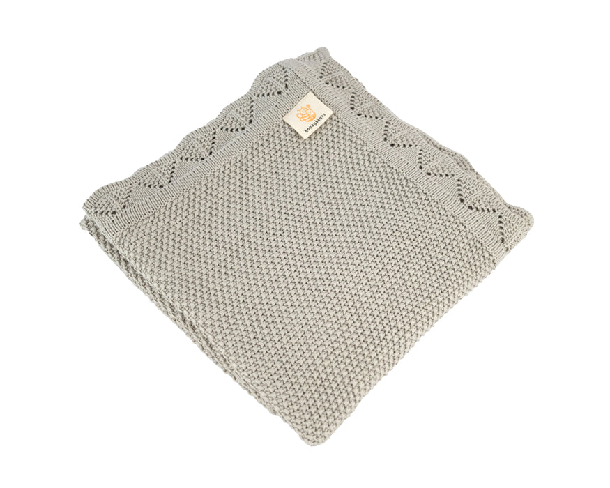 Grijs wiegdieken 80 x 100 cm, organisch katoen