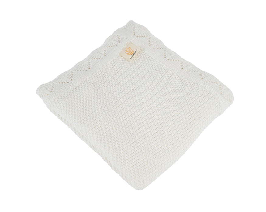 Wit wiegdieken 80 x 100 cm, organisch katoen