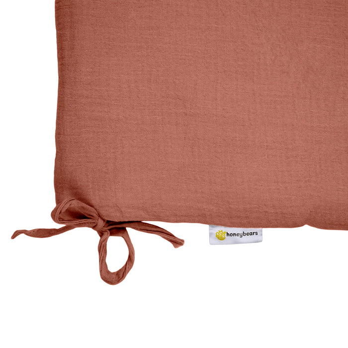 Baby Bedbumper – Box omrander – Hoofdbeschermer - Bedomrander ledikant – Bed omranderJongens/Meisjes – 180 x 30 cm - Bruin