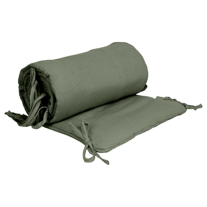 Baby Bedbumper – Box omrander – Hoofdbeschermer - Bedomrander ledikant – Bed omranderJongens/Meisjes – 180 x 30 cm - Groen