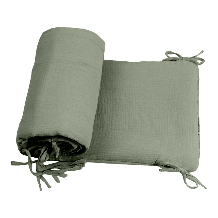 Baby Bedbumper – Box omrander – Hoofdbeschermer - Bedomrander ledikant – Bed omranderJongens/Meisjes – 180 x 30 cm - Groen