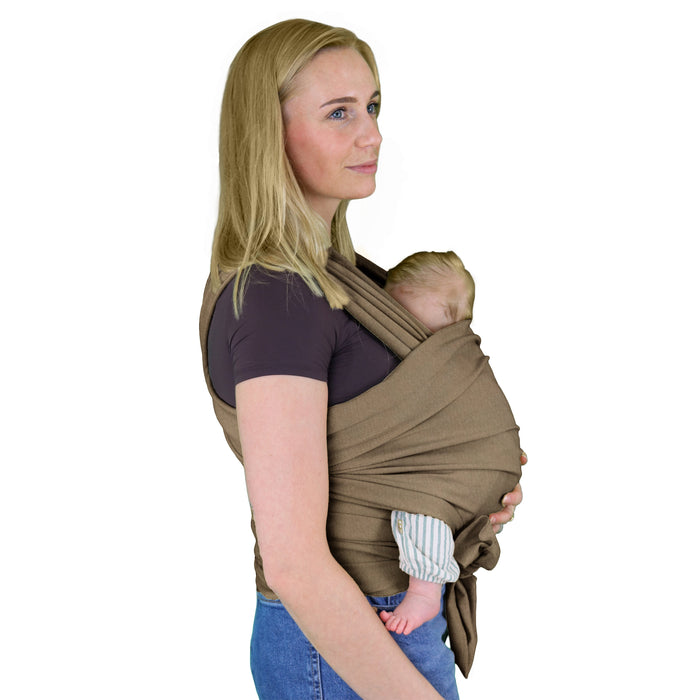 Ergonomische Draagdoek Donkerbruin – Baby carrier – Draagzak – Rekbare draagdoek tot 18 kg – Organisch katoen